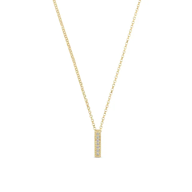 Roberto Coin Tiny Treasure Lettera collana oro giallo diamanti