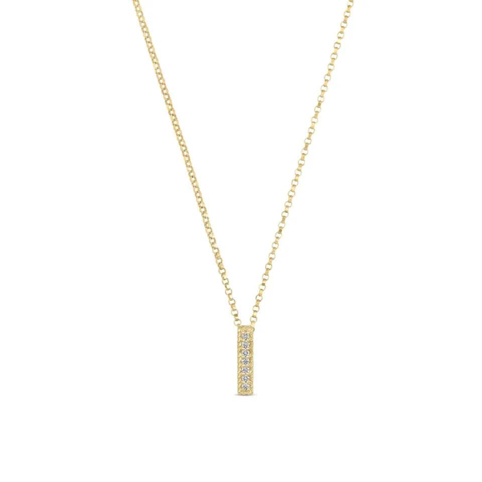 Roberto Coin Tiny Treasure Lettera collana oro giallo diamanti