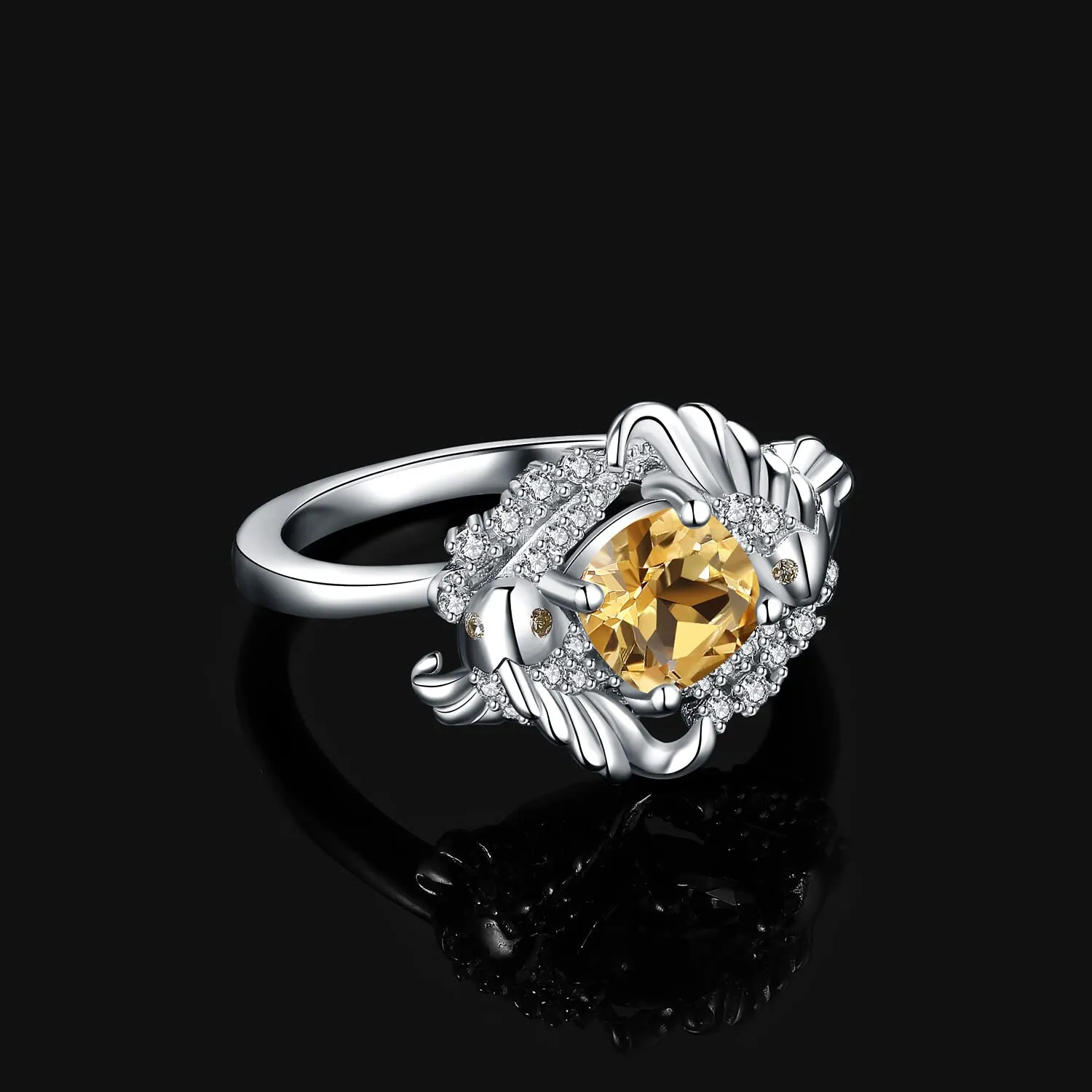JewelryPalace Carpa Koi 0.4ct anello argento citrino giallo