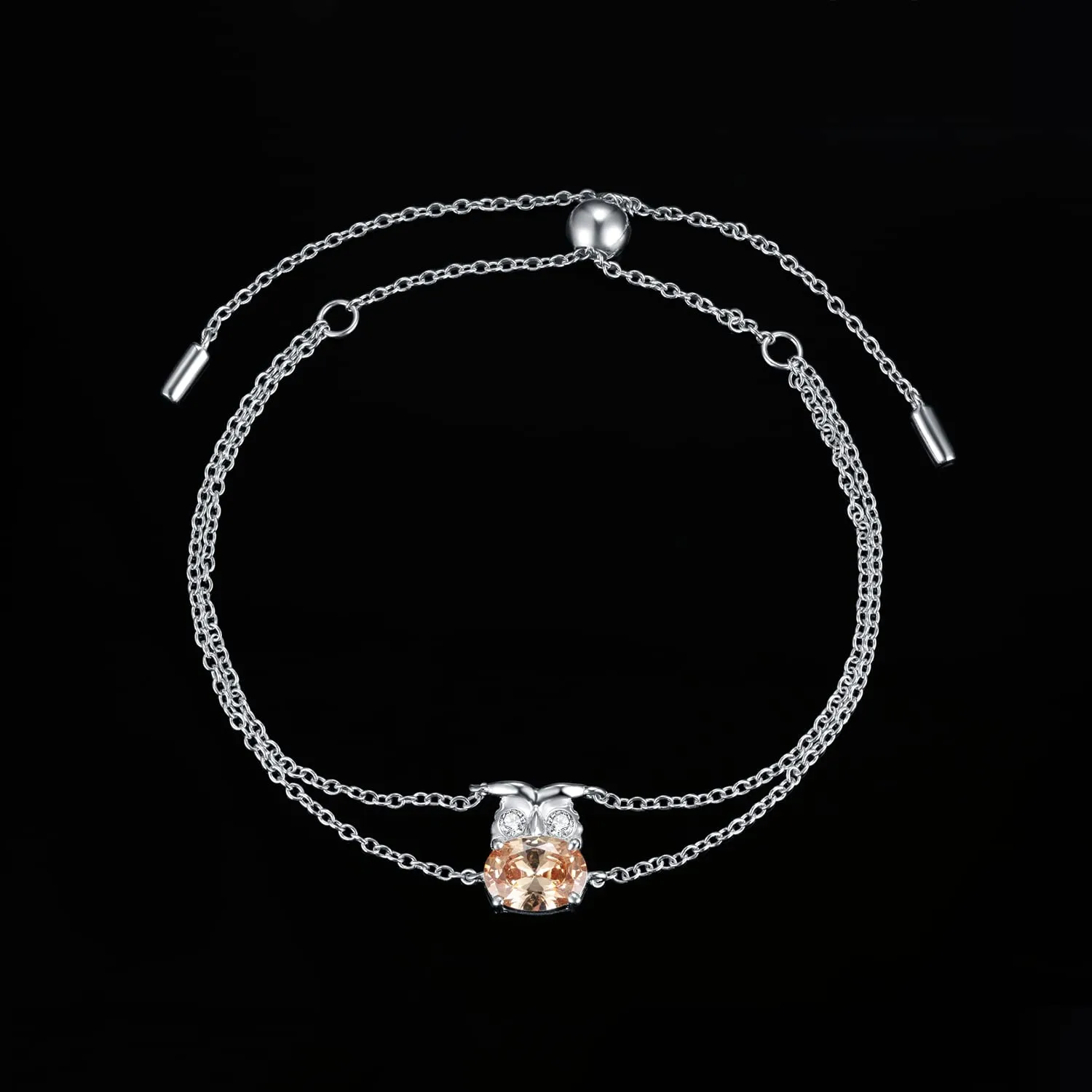 JewelryPalace Gufo 2.2ct bracciale argento zirconia gialla