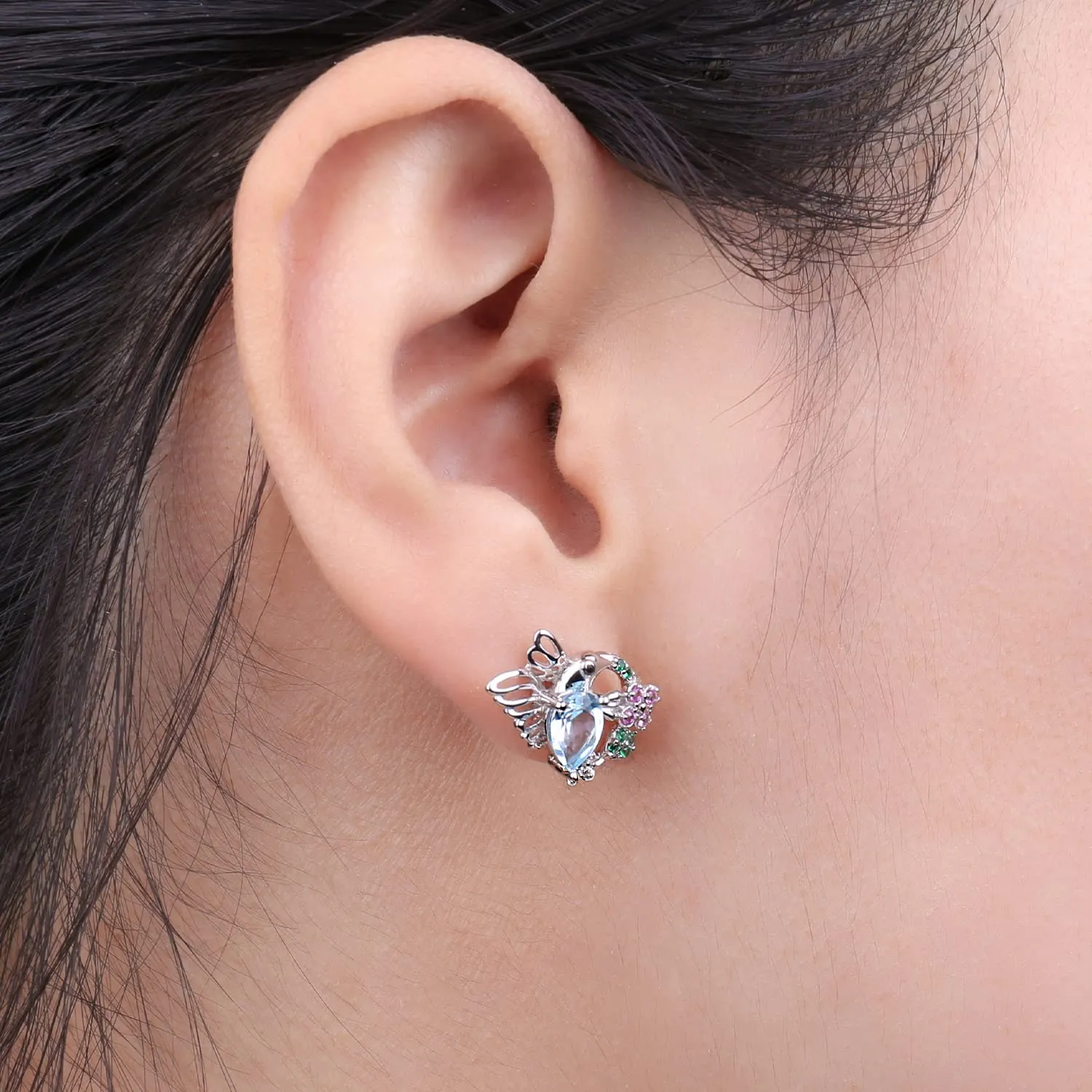 JewelryPalace Colibrì 1.9ct orecchini argento topazio azzurro