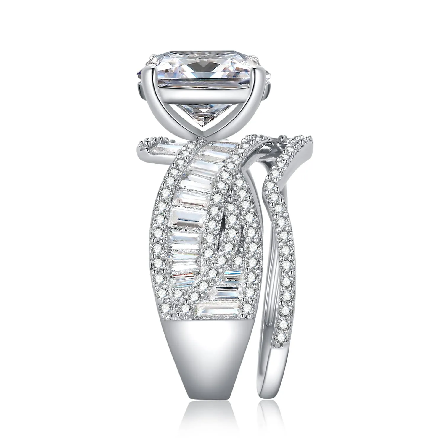 JewelryPalace Vintage Halo Anello Farfalla Zirconia Cuore