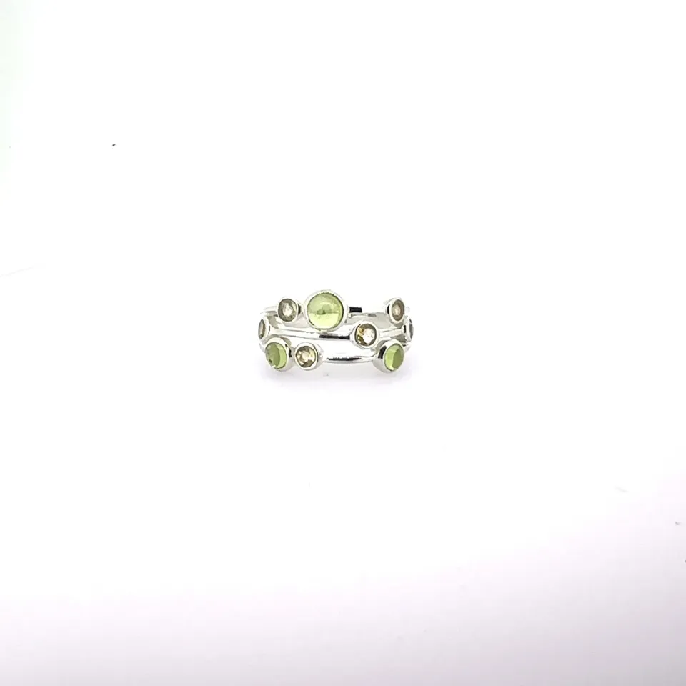 Victoria Jane Raindrops anello argento citrino peridoto