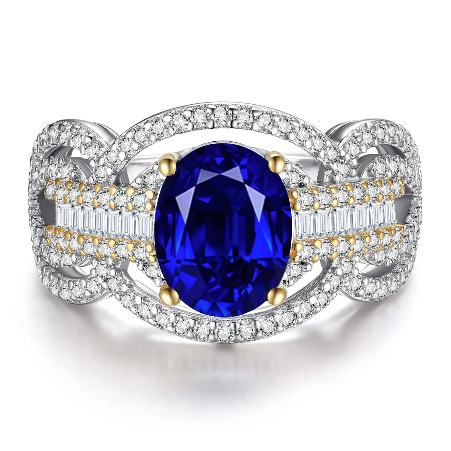 JewelryPalace Infinito anello promessa argento zaffiro blu
