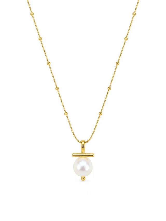 Victoria Jane Planet Chain collana perla oro 18ct