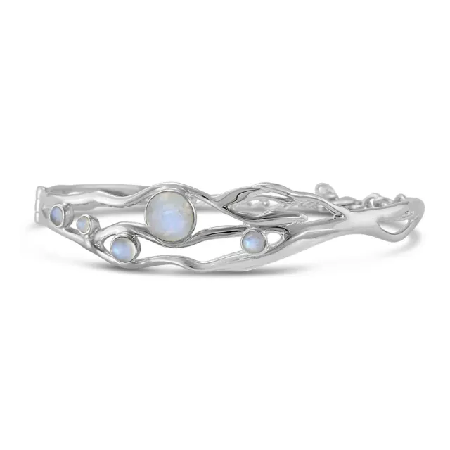 Victoria Jane Organic Flowing bracciale rigido argento pietra di luna