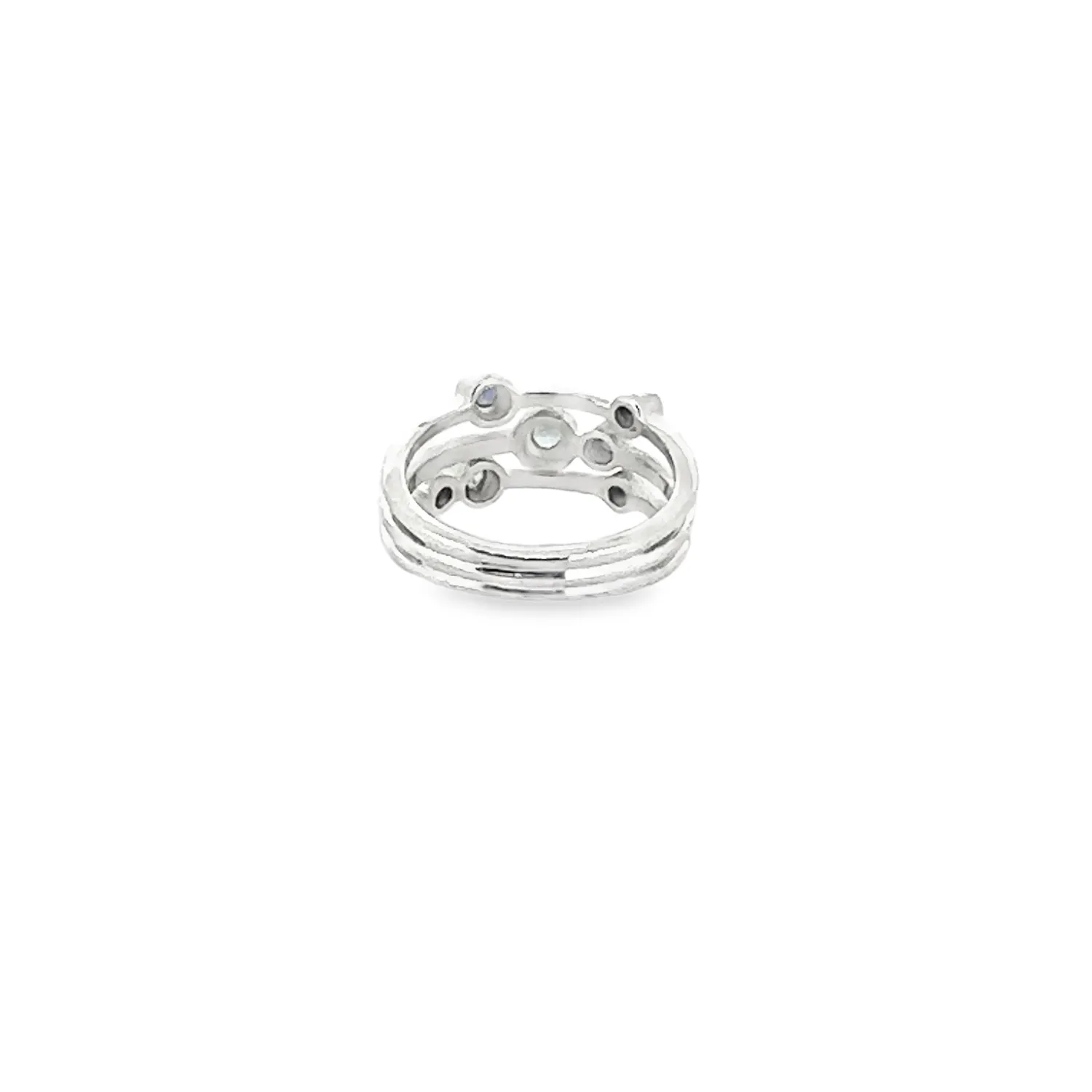 Victoria Jane Iolite Topaz anello argento impilato