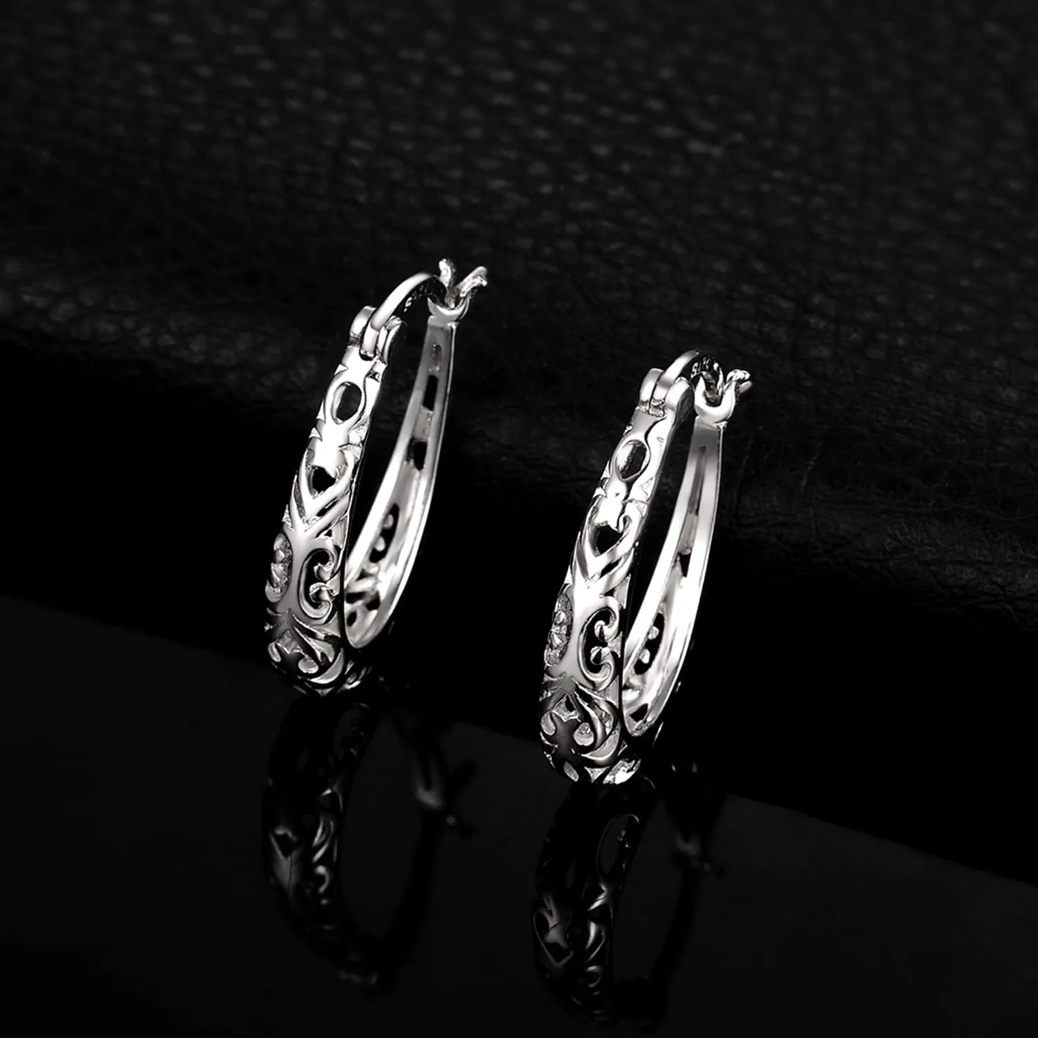 JewelryPalace Cerchio Grande orecchini argento scavati