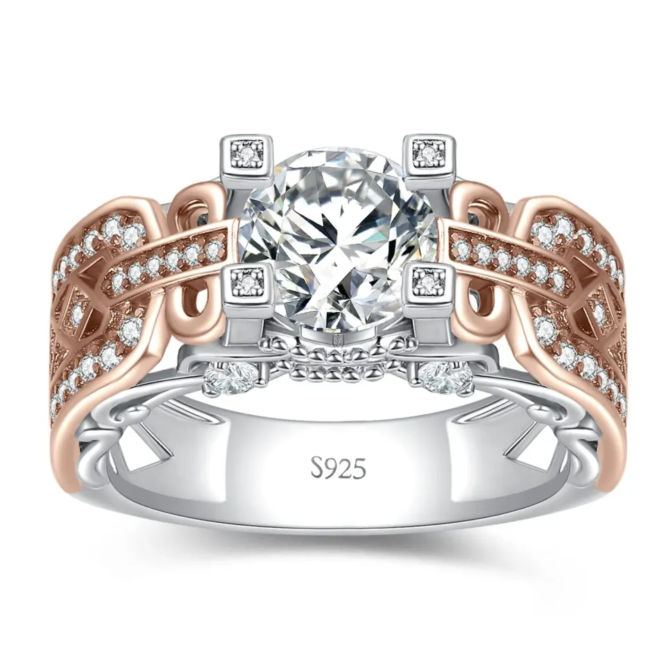 JewelryPalace Infinito anello fidanzamento argento zirconia oro rosa