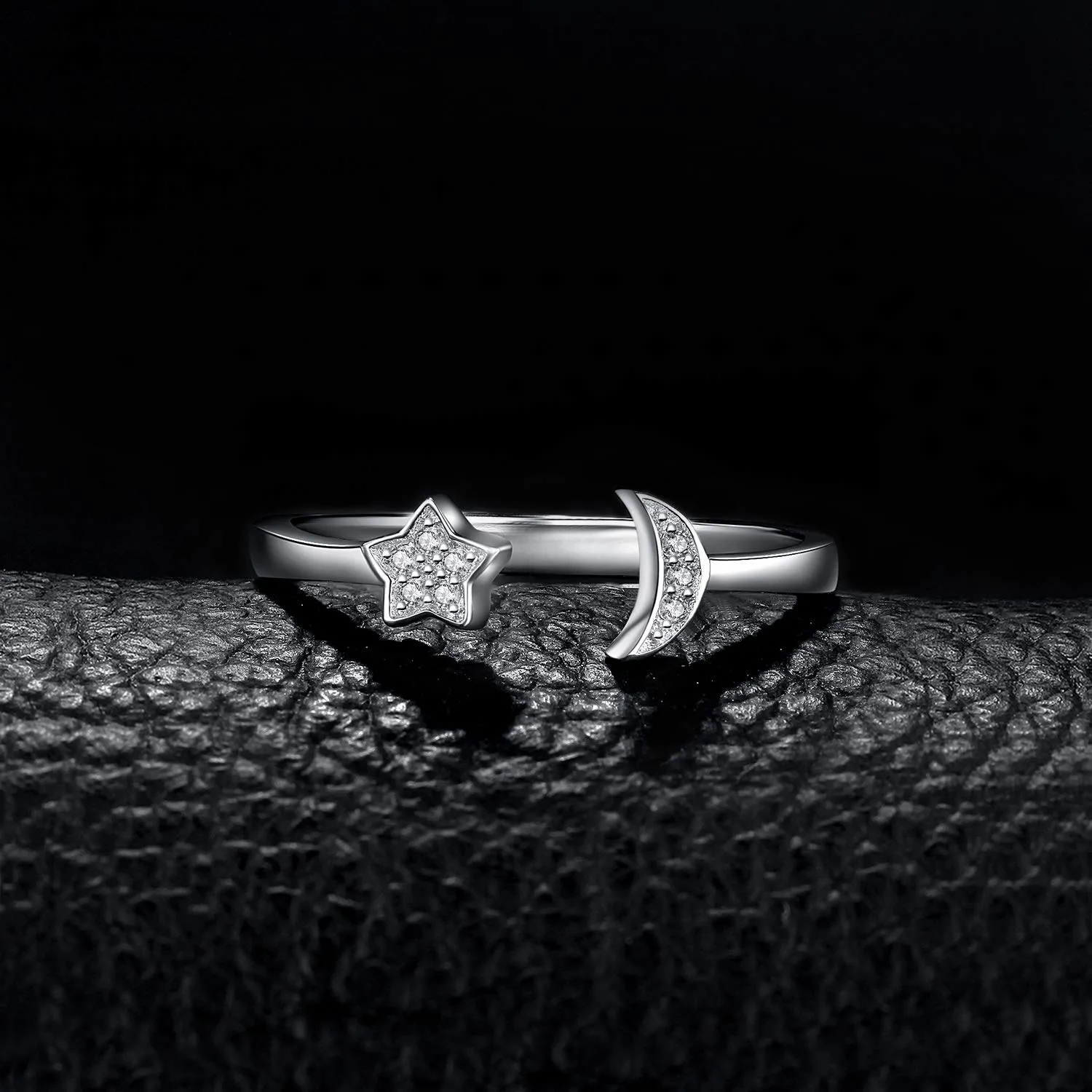 JewelryPalace Luna e Stella anello argento 925 regolabile zirconia