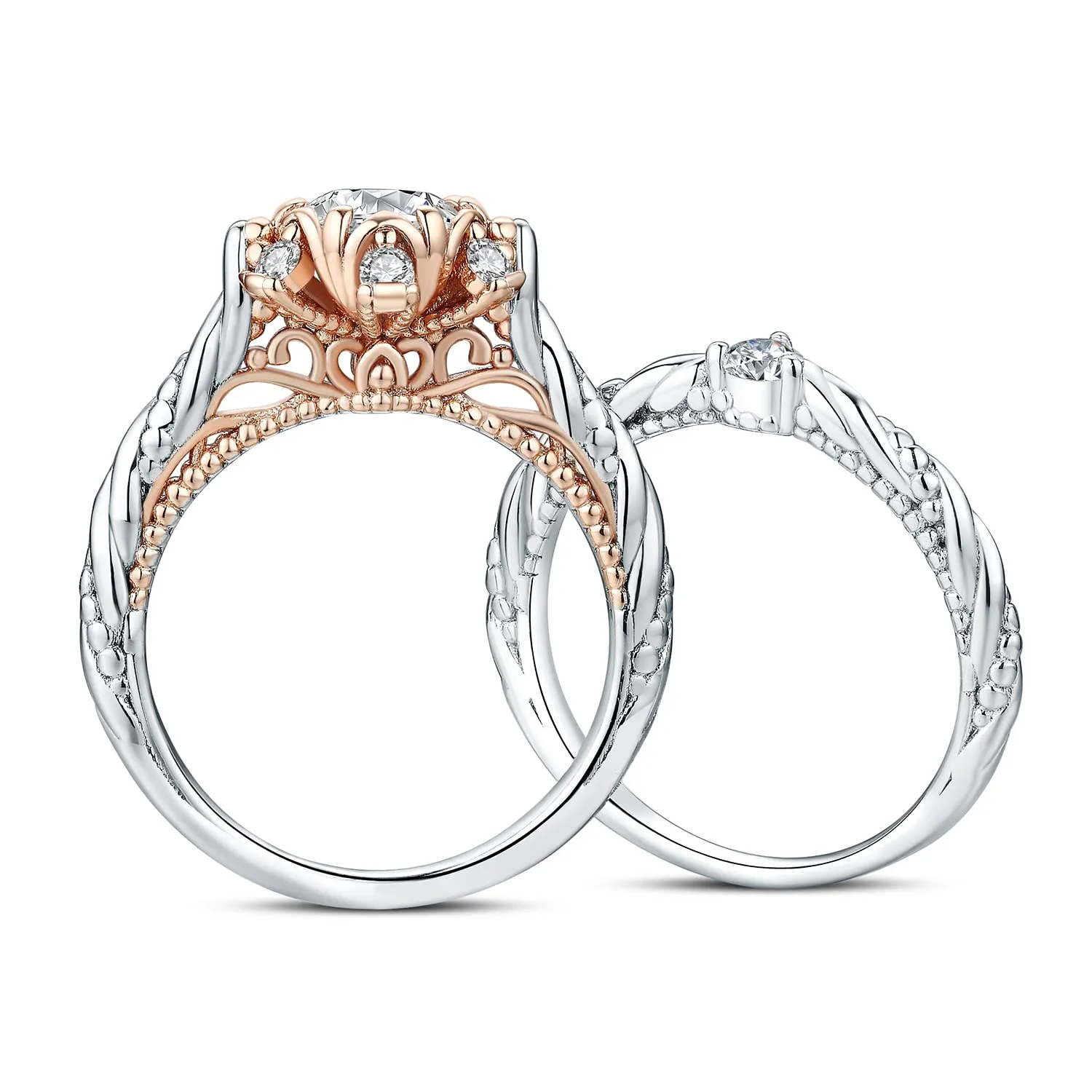 JewelryPalace Infinito Cuore anello argento zirconia oro rosa