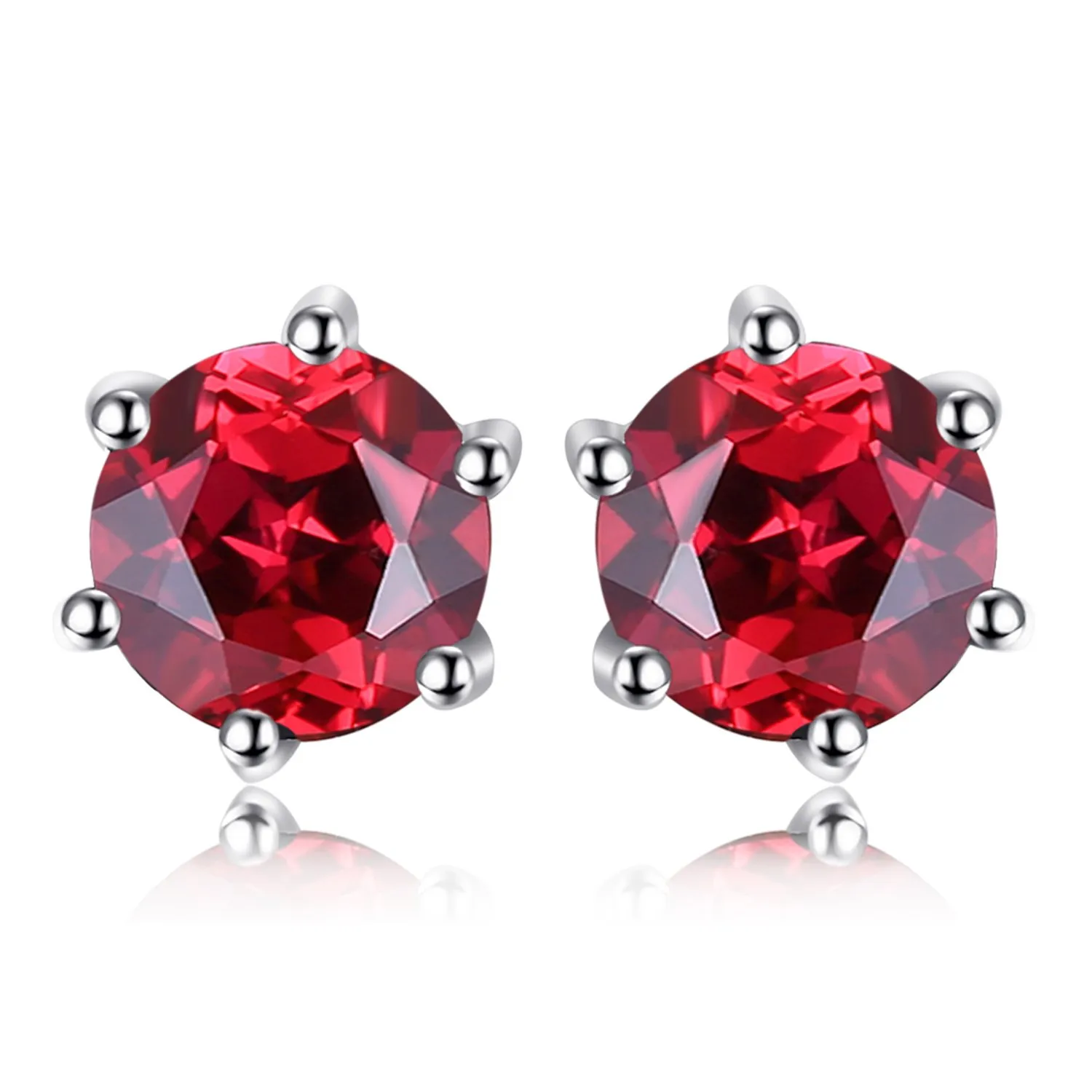 JewelryPalace Orecchini Bottone Argento Ametista Rotonda