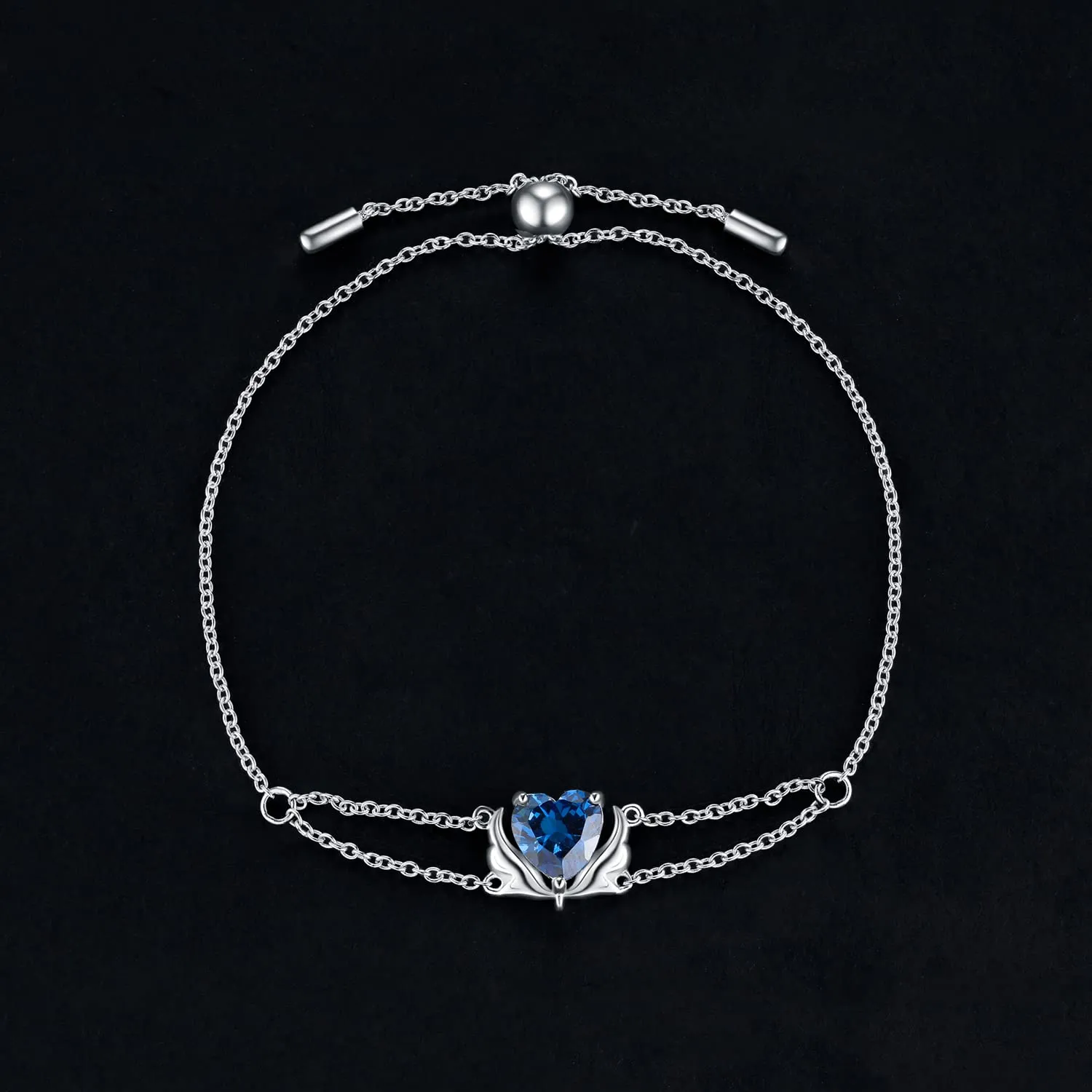 JewelryPalace Ali d'Angelo Cuore Blu 1.5ct bracciale argento blu