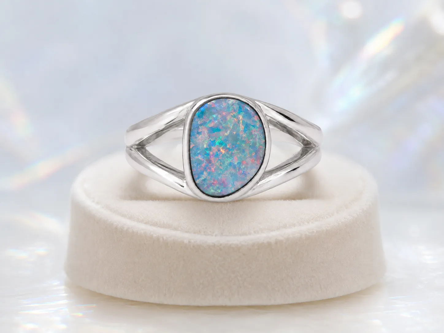 Victoria Jane Starlit Opal anello argento opale