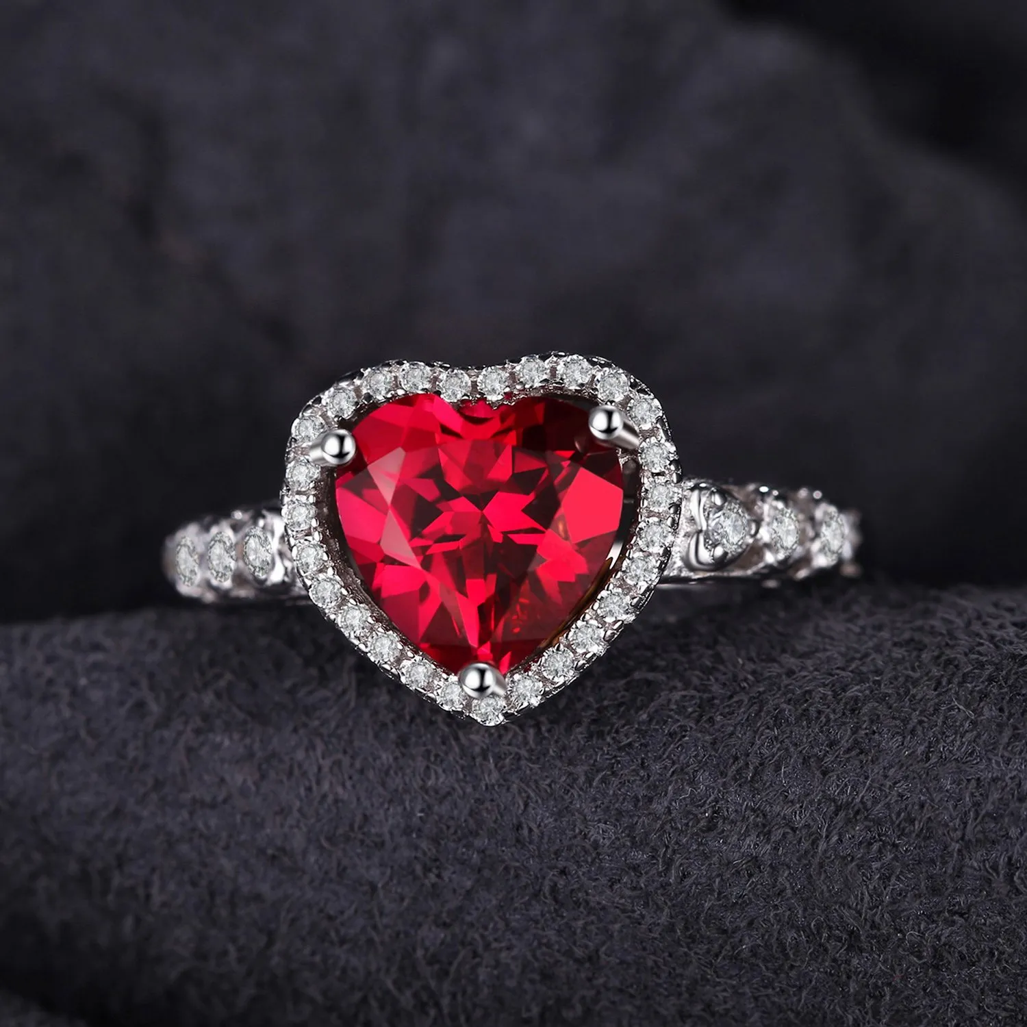 JewelryPalace Cuore dell'Oceano Halo anello rubino 14.5
