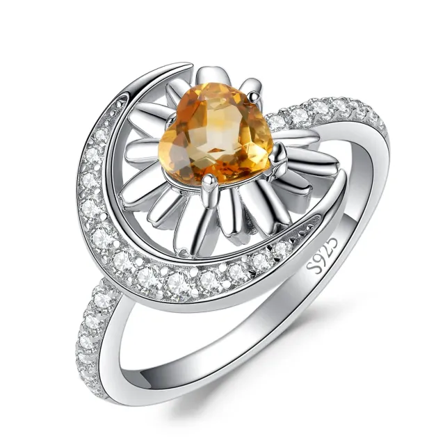 JewelryPalace Girasole anello argento 925 citrino arancione