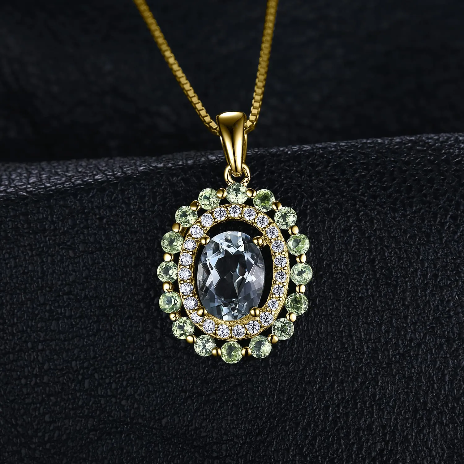 JewelryPalace Peridoto collana argento ovale 2ct catena 45cm