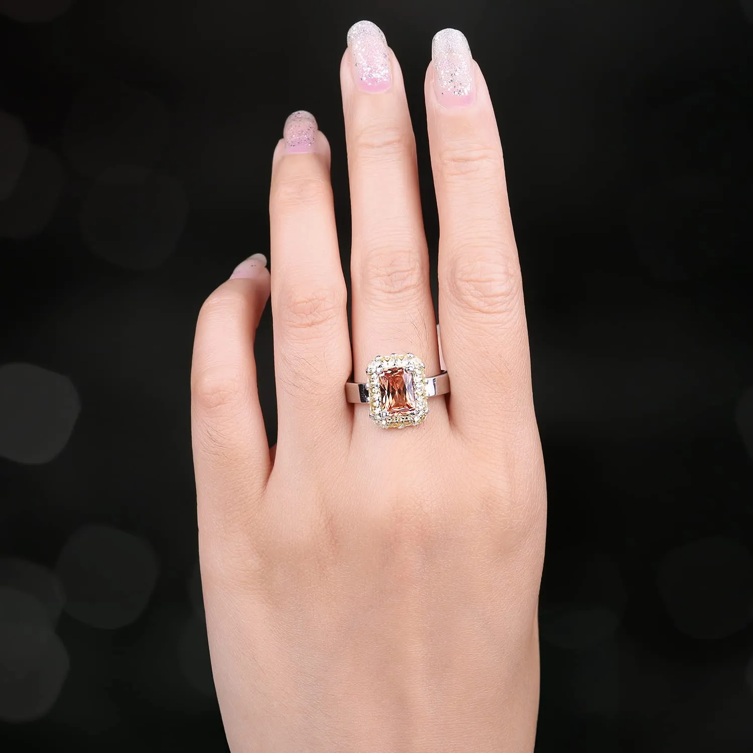 JewelryPalace 3.8ct Ananas anello argento champagne