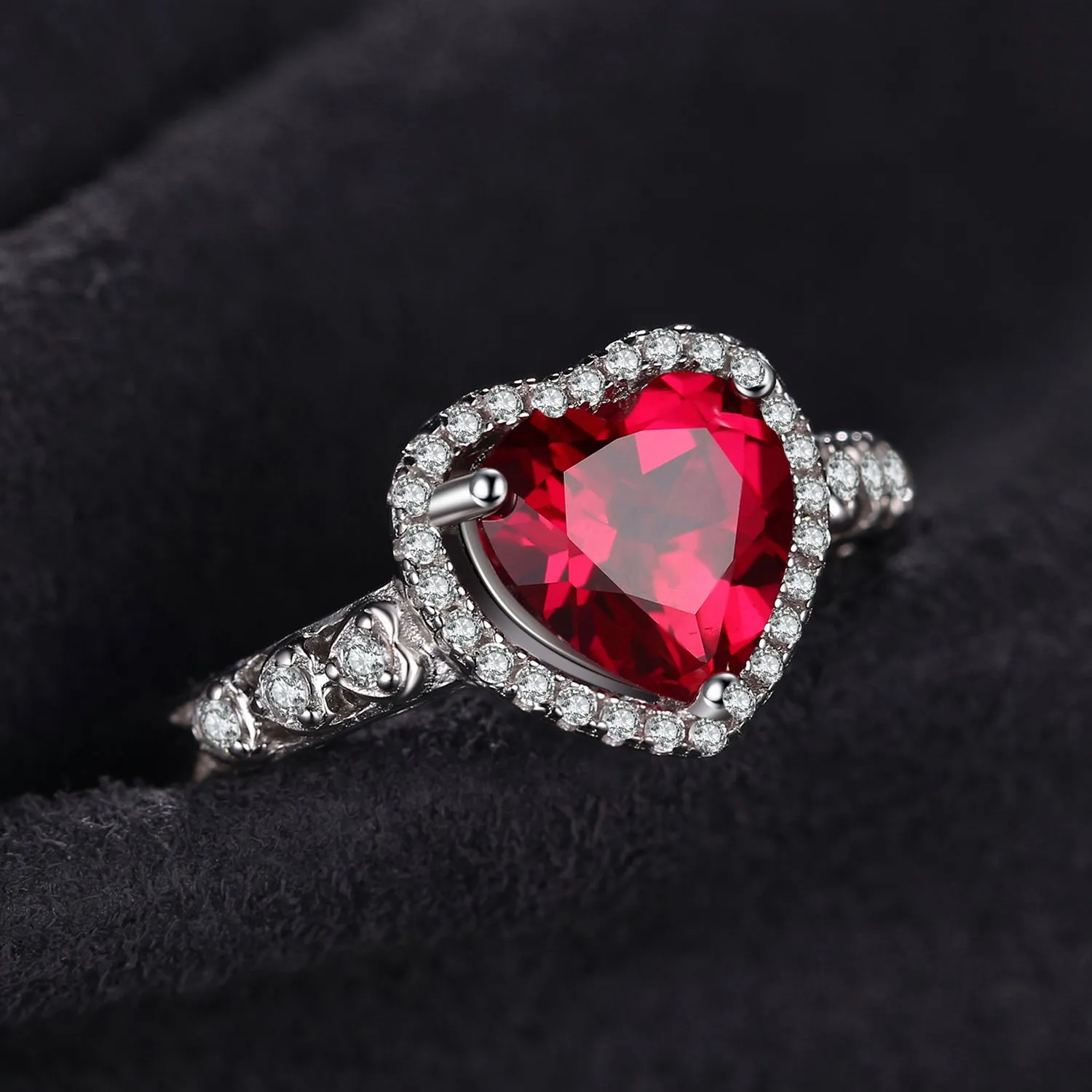 JewelryPalace Cuore dell'Oceano Halo anello rubino 14.5