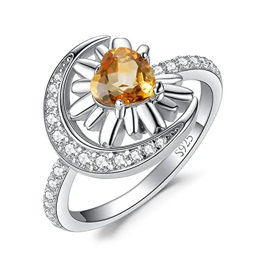 JewelryPalace Girasole anello argento 925 citrino arancione