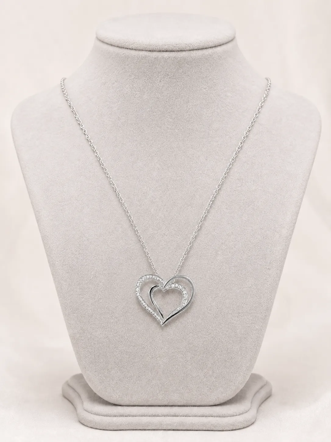Victoria Jane 3D Heart collana argento cuori zirconia