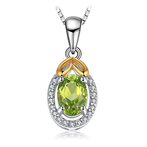 JewelryPalace Cuore collana argento 925 peridoto verde 45cm