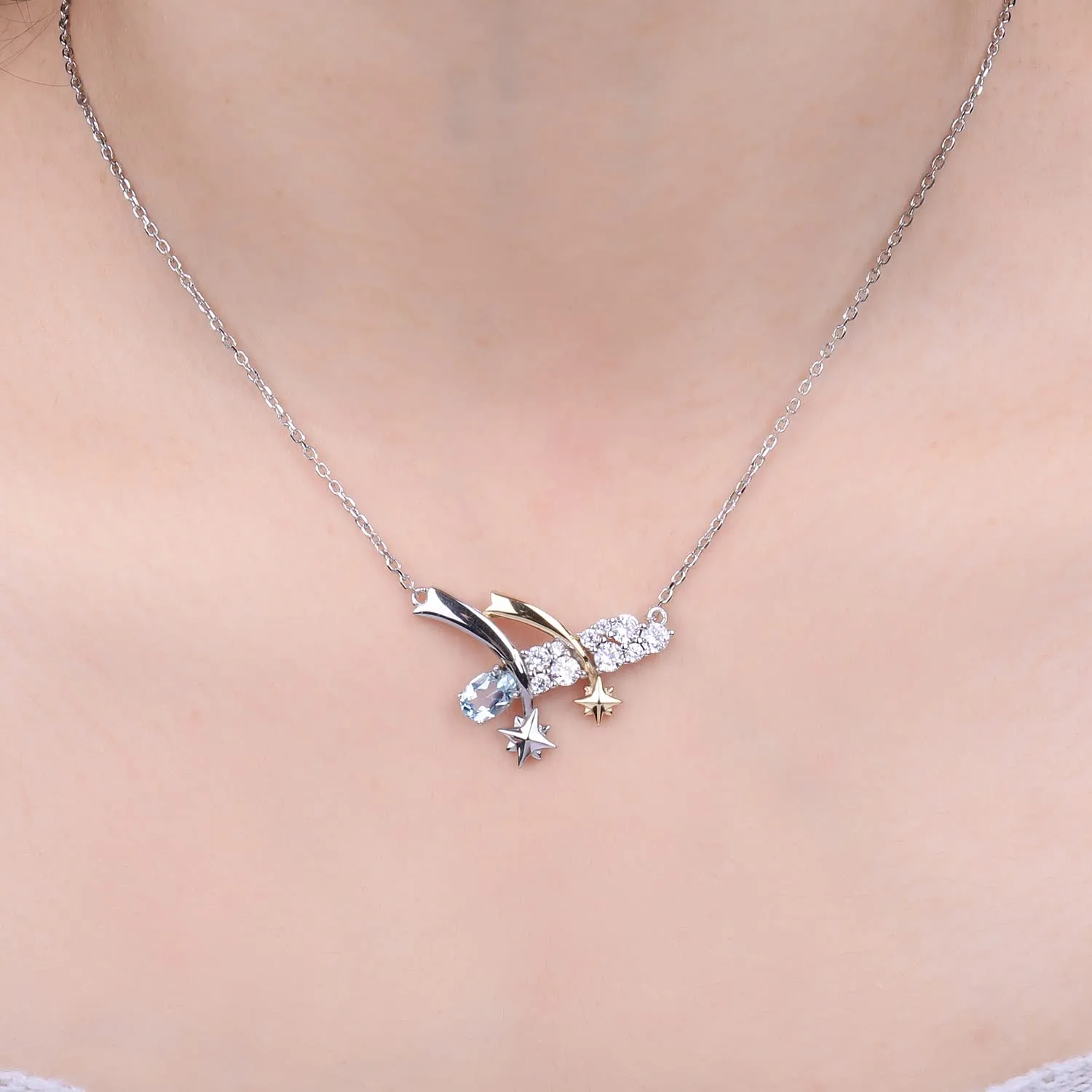 JewelryPalace Pioggia Meteorica Collana Argento 45cm 0.9ct