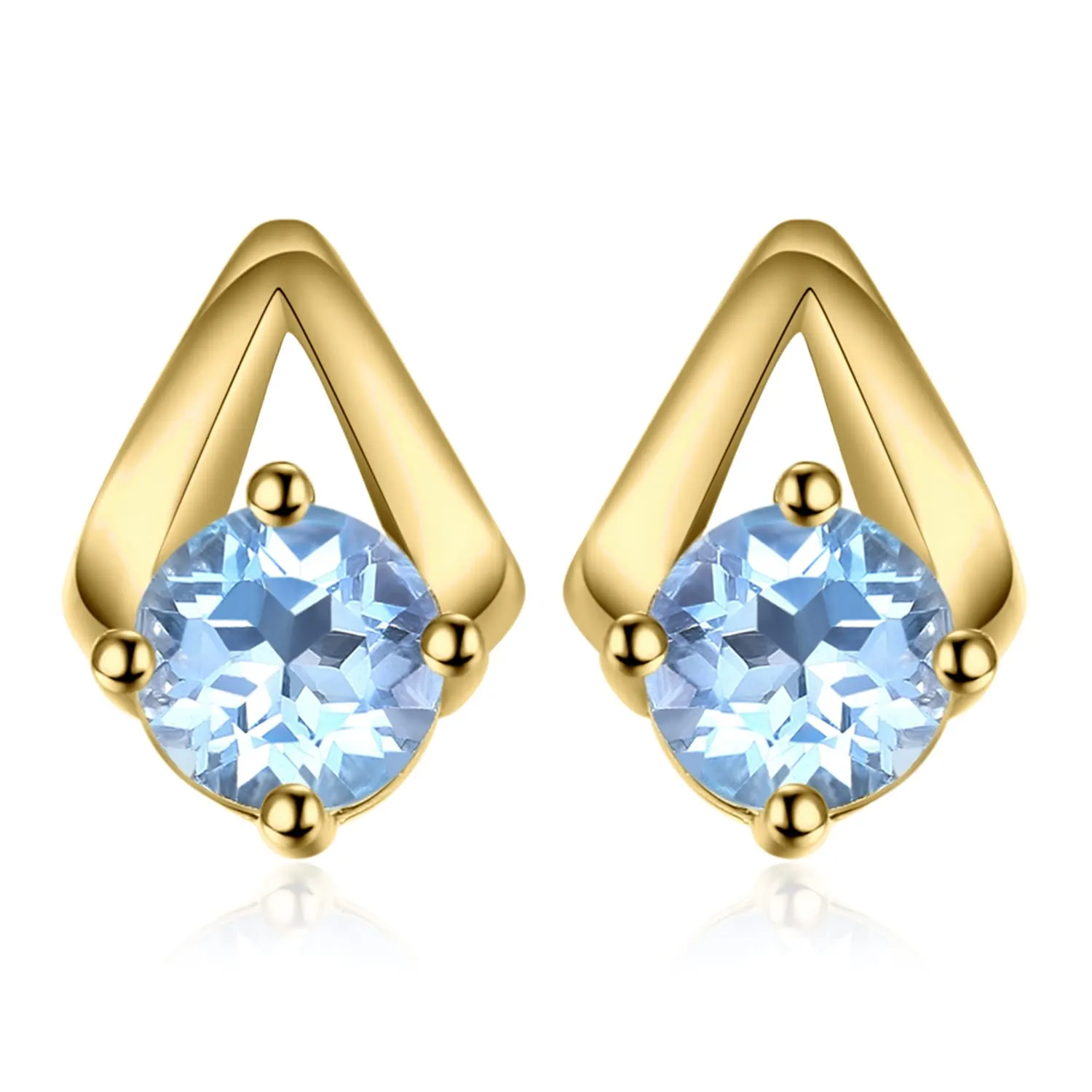 JewelryPalace Ventaglio 1.2ct orecchini argento 925 topazio tondo