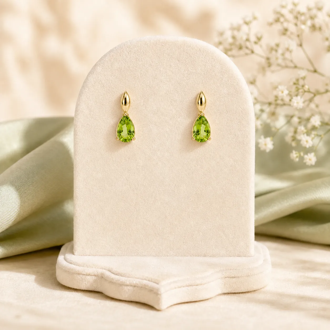 Victoria Jane Golden Pear Peridot orecchini pendenti oro 9ct