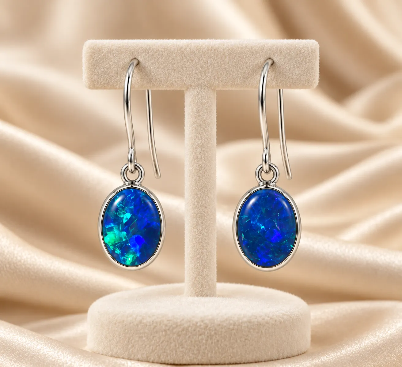 Victoria Jane Deep Blue orecchini pendenti opale argento blu