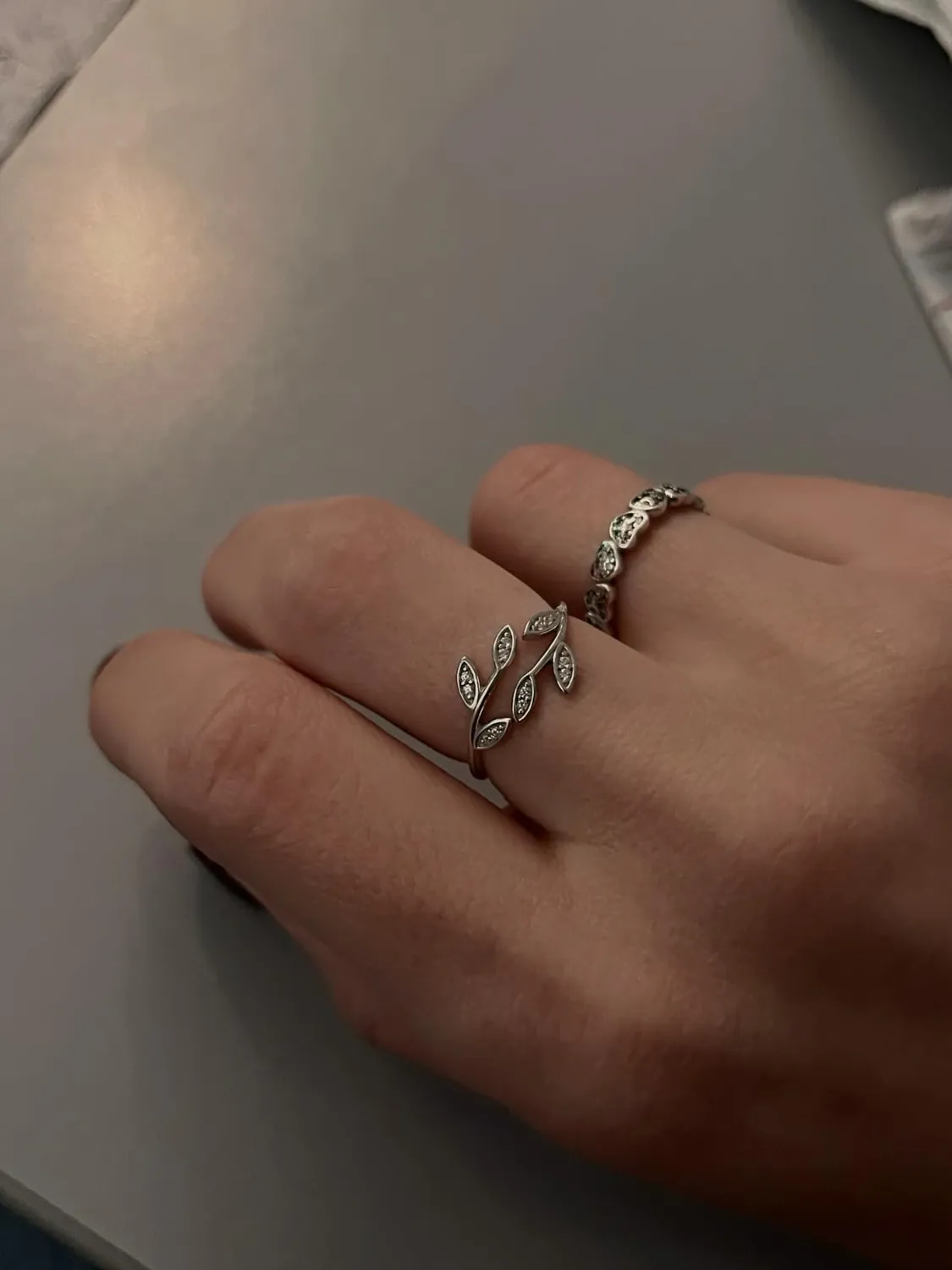 JewelryPalace Foglia di Olivo Anello Argento Regolabile