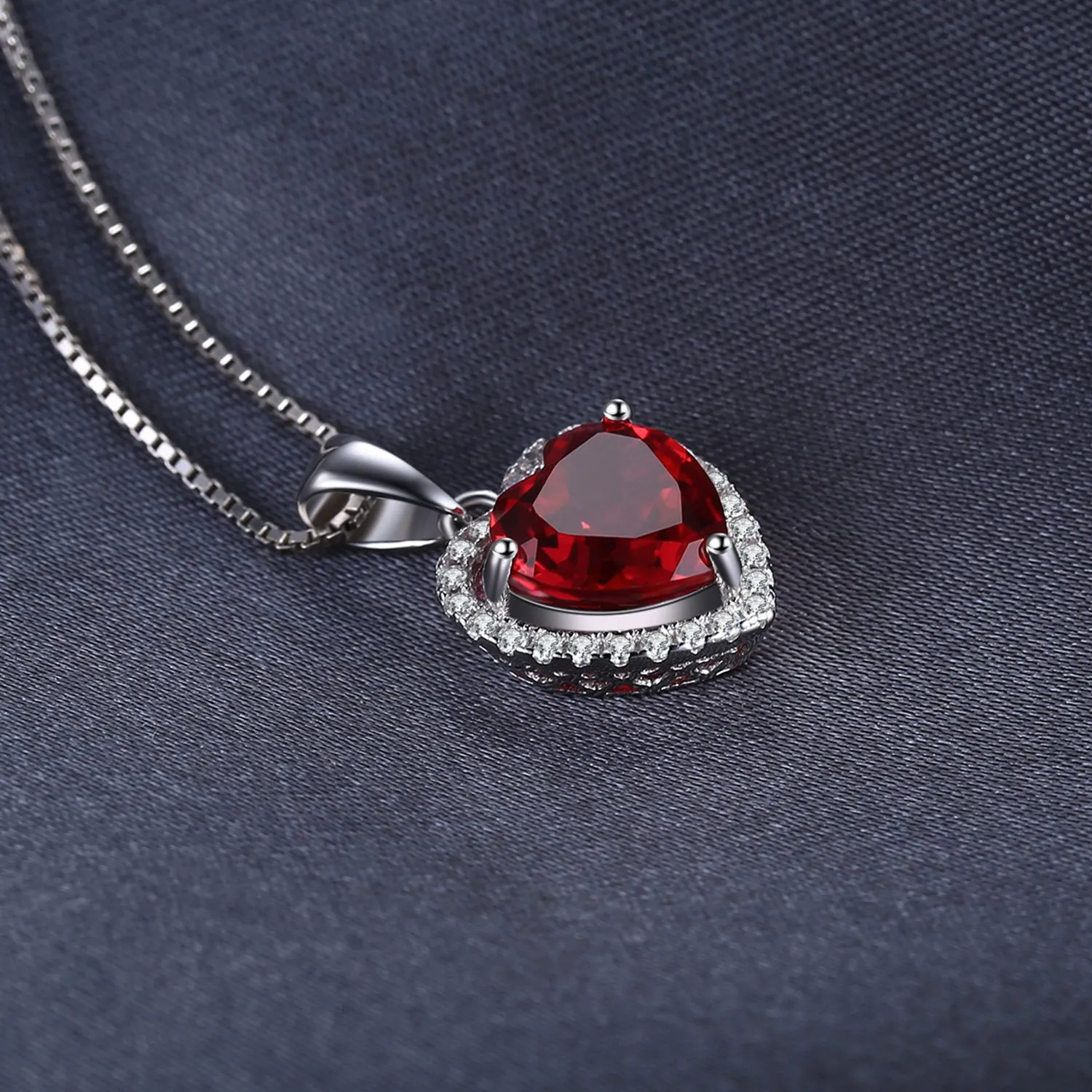 JewelryPalace Cuore 4ct Rubino collana argento 925 cuore