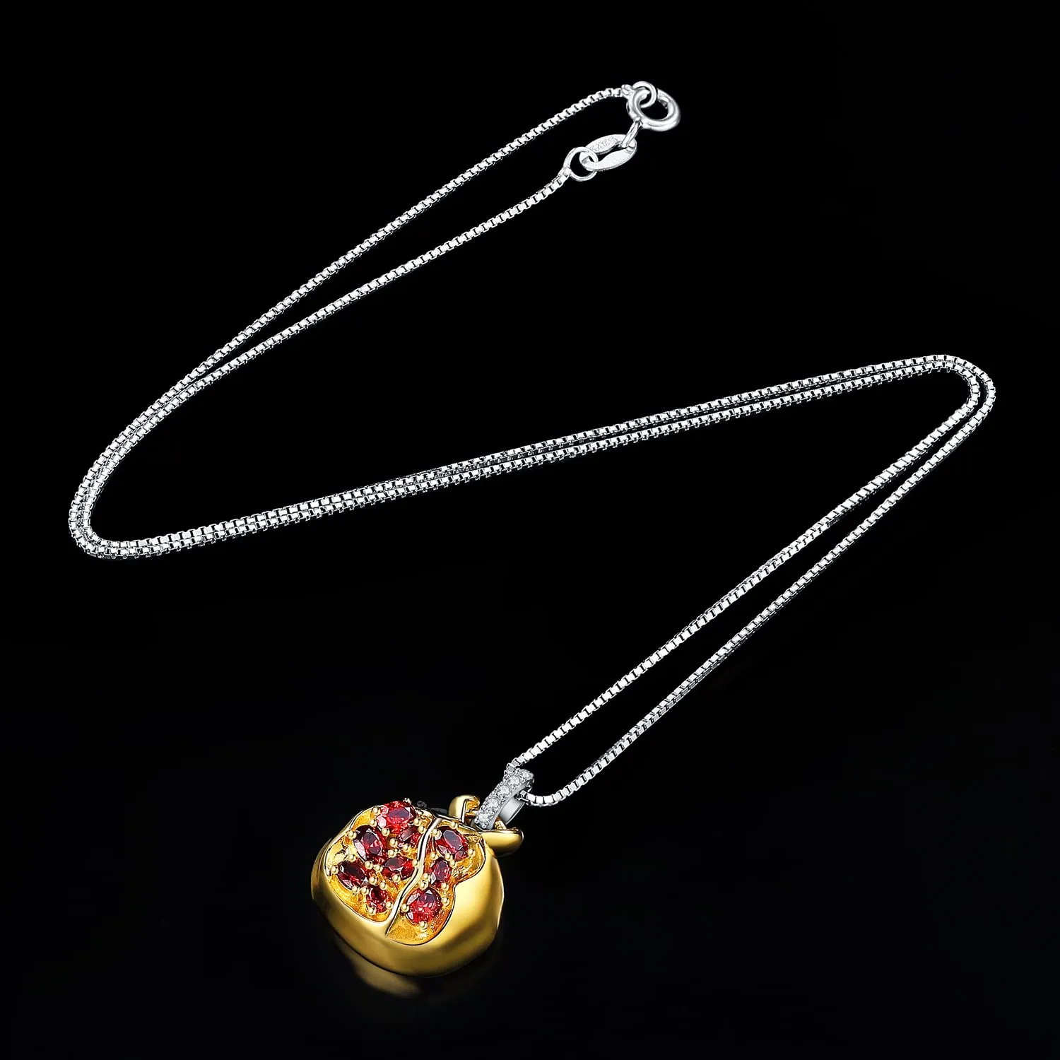 JewelryPalace Melograno 2.1ct collana argento zirconia rossa