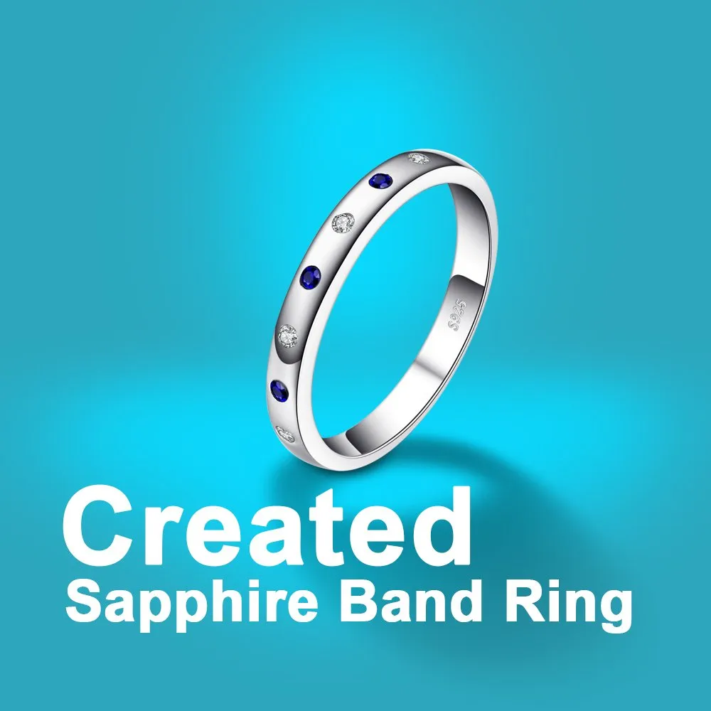 JewelryPalace Classico Fede Argento Zaffiro Blu Sintetico
