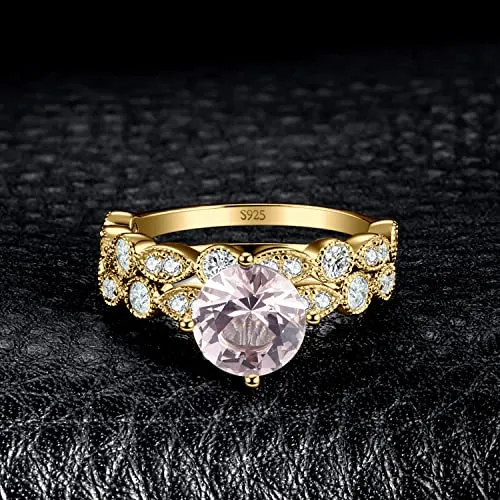 JewelryPalace Vintage Halo Pera anello morganite oro rosa