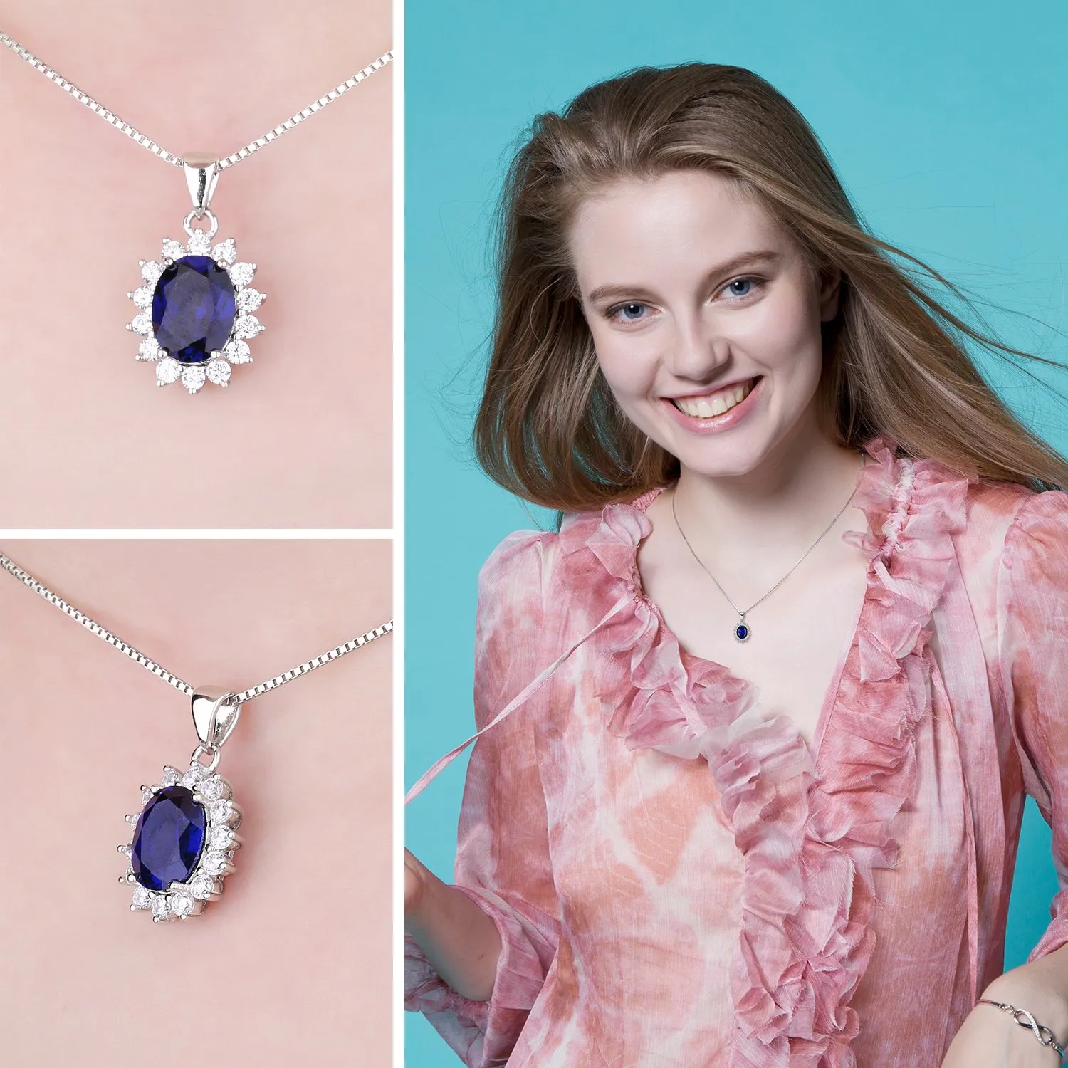JewelryPalace Kate Middleton 08101 collana zaffiro argento