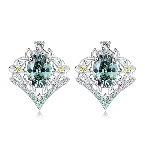 JewelryPalace Corona 4ct Orecchini Pendenti Zirconia Verde