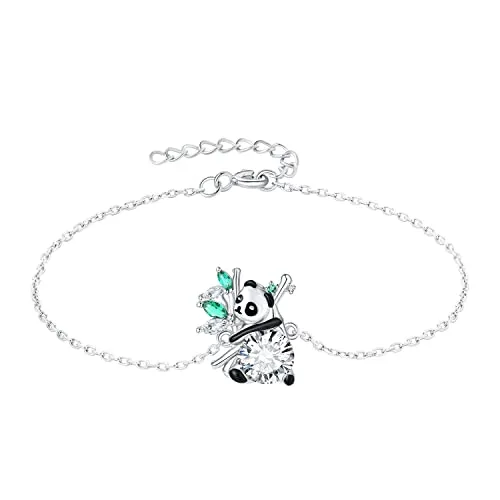 JewelryPalace Panda 1.75ct bracciale verde regolabile