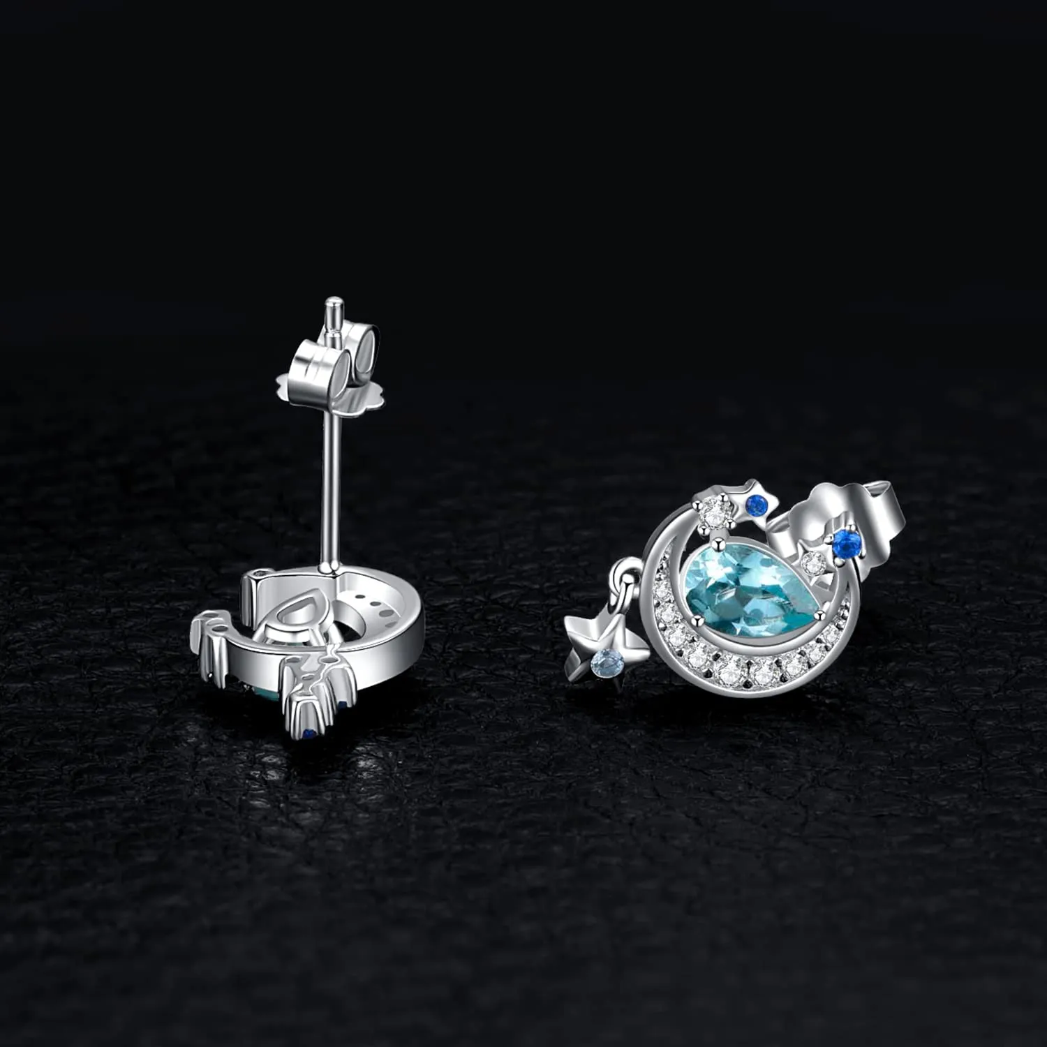 JewelryPalace Luna e Stella 2.2ct orecchini lobo topazio azzurro