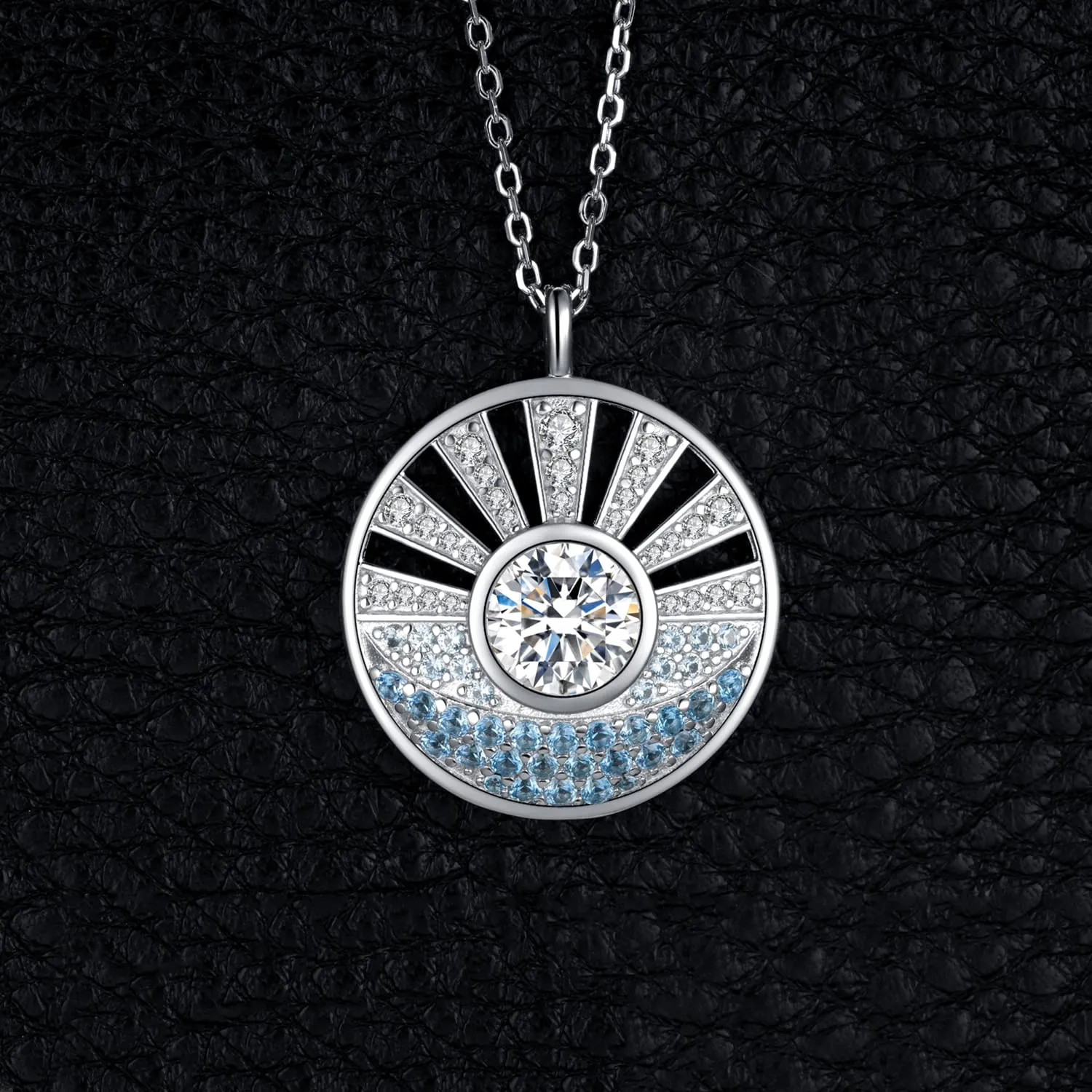 JewelryPalace Sole Mare collana argento 925 zirconia blu 1.6ct 45cm