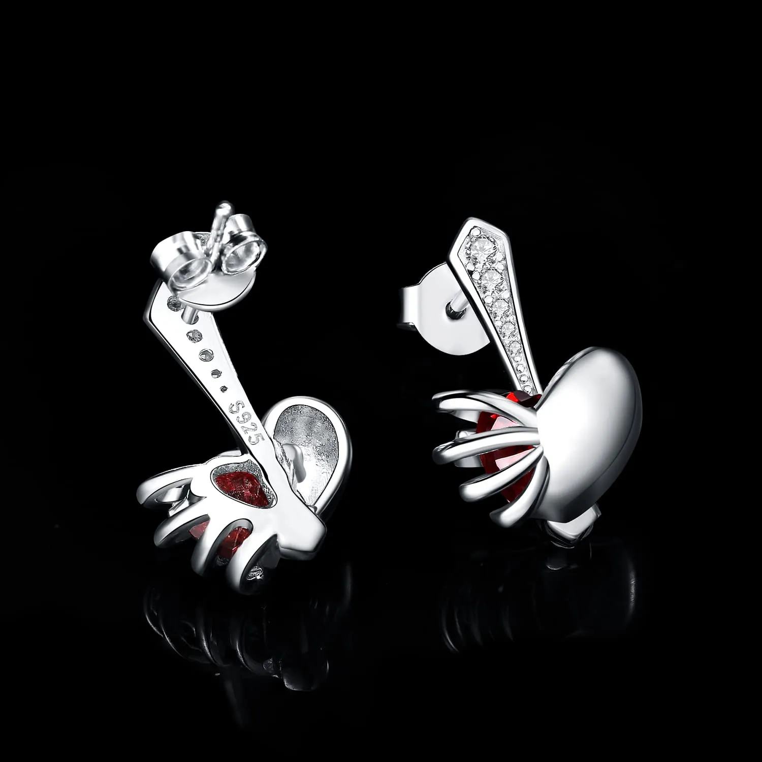 JewelryPalace Cuore 1.9ct Orecchini Argento 925 Rossi