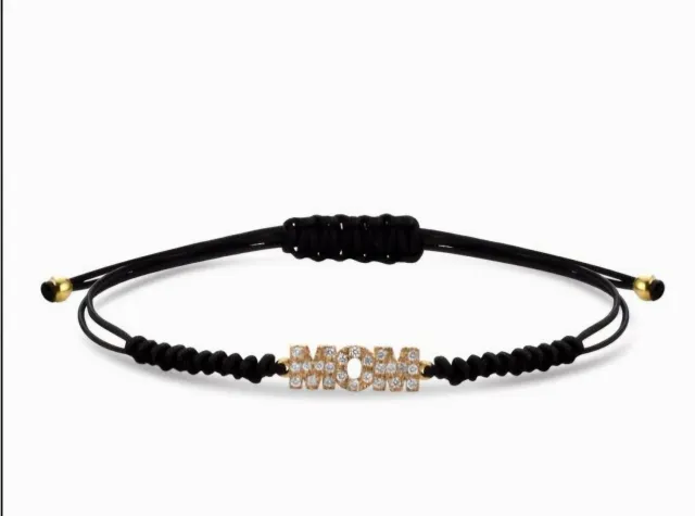 Gioielli Celiento bracciale mamma oro 18kt caucciù diamanti