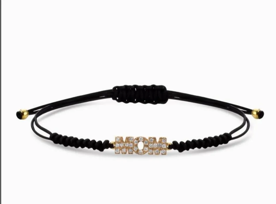 Gioielli Celiento bracciale mamma oro 18kt caucciù diamanti