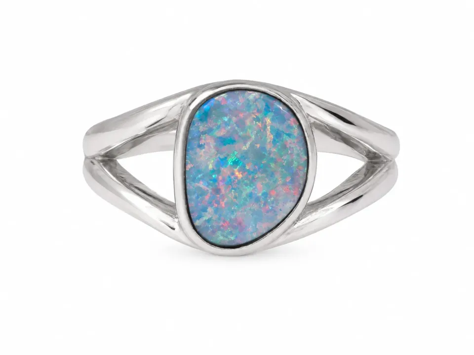 Victoria Jane Starlit Opal anello argento opale