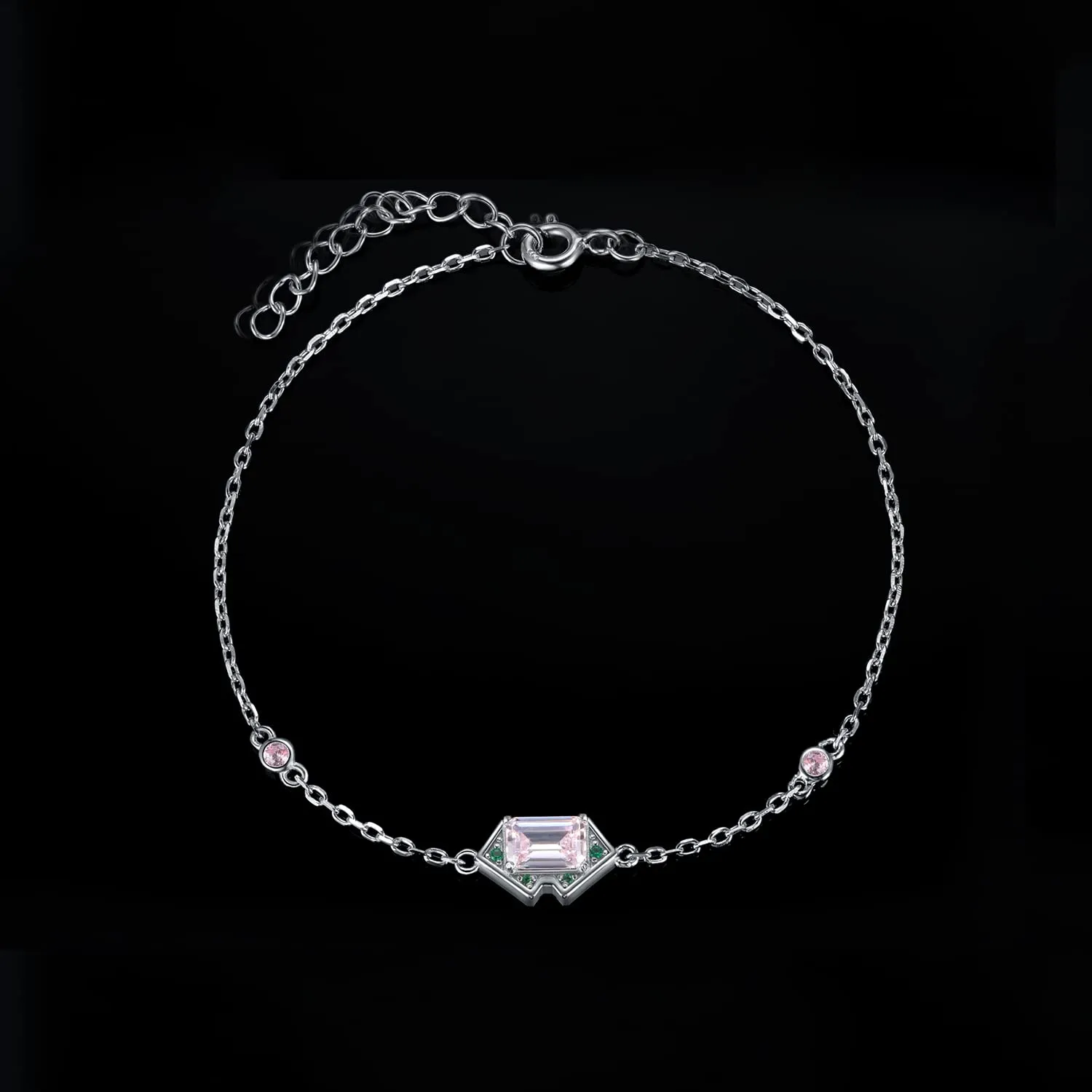 JewelryPalace 1.1ct bracciale zirconia rosa argento