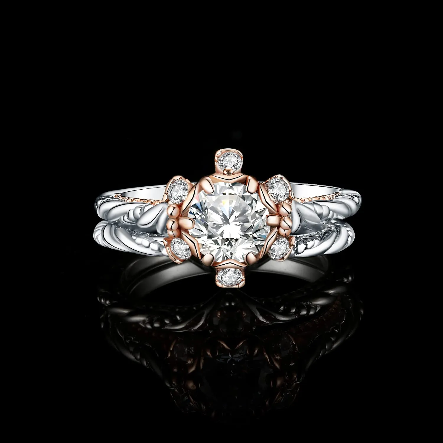 JewelryPalace Infinito Cuore anello argento zirconia oro rosa