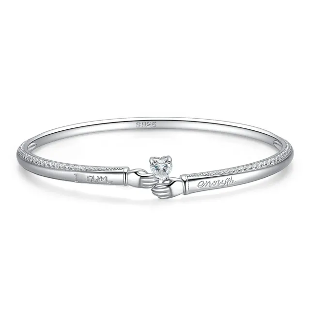 JewelryPalace Abbraccio Bracciale Argento Aperto I Am Enough