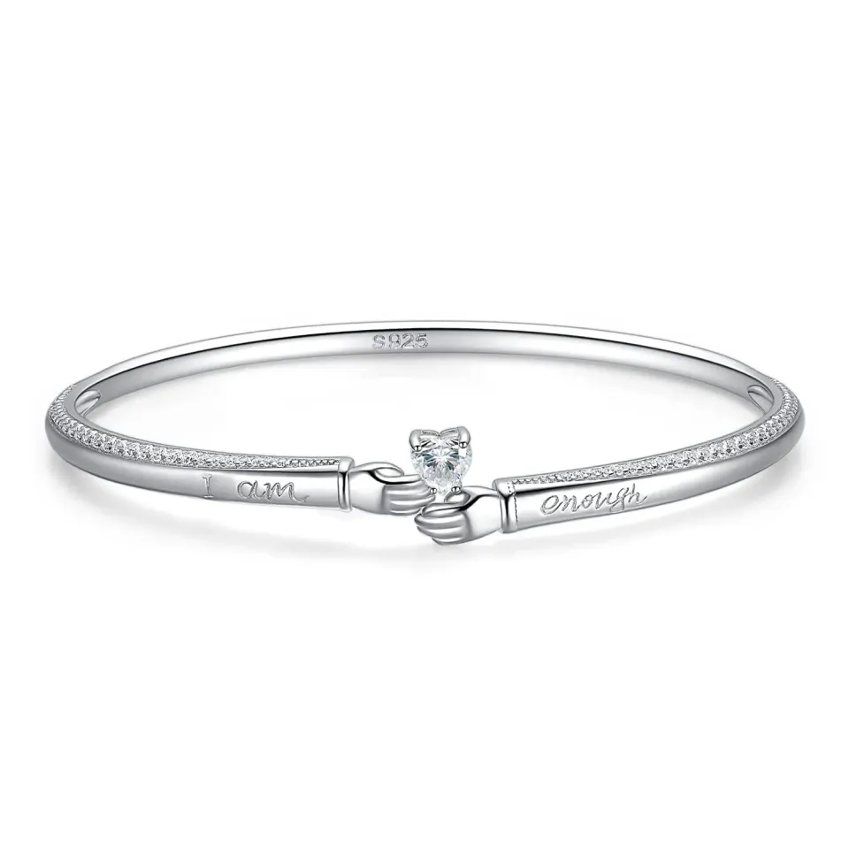 JewelryPalace Abbraccio Bracciale Argento Aperto I Am Enough