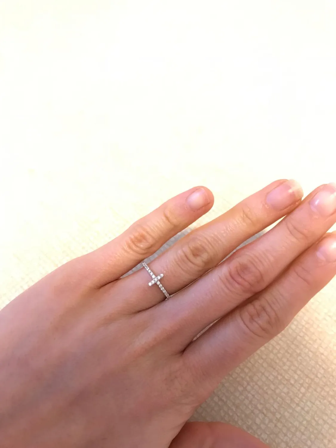JewelryPalace Eterno Amore Croce Anello Argento 925 sobrio