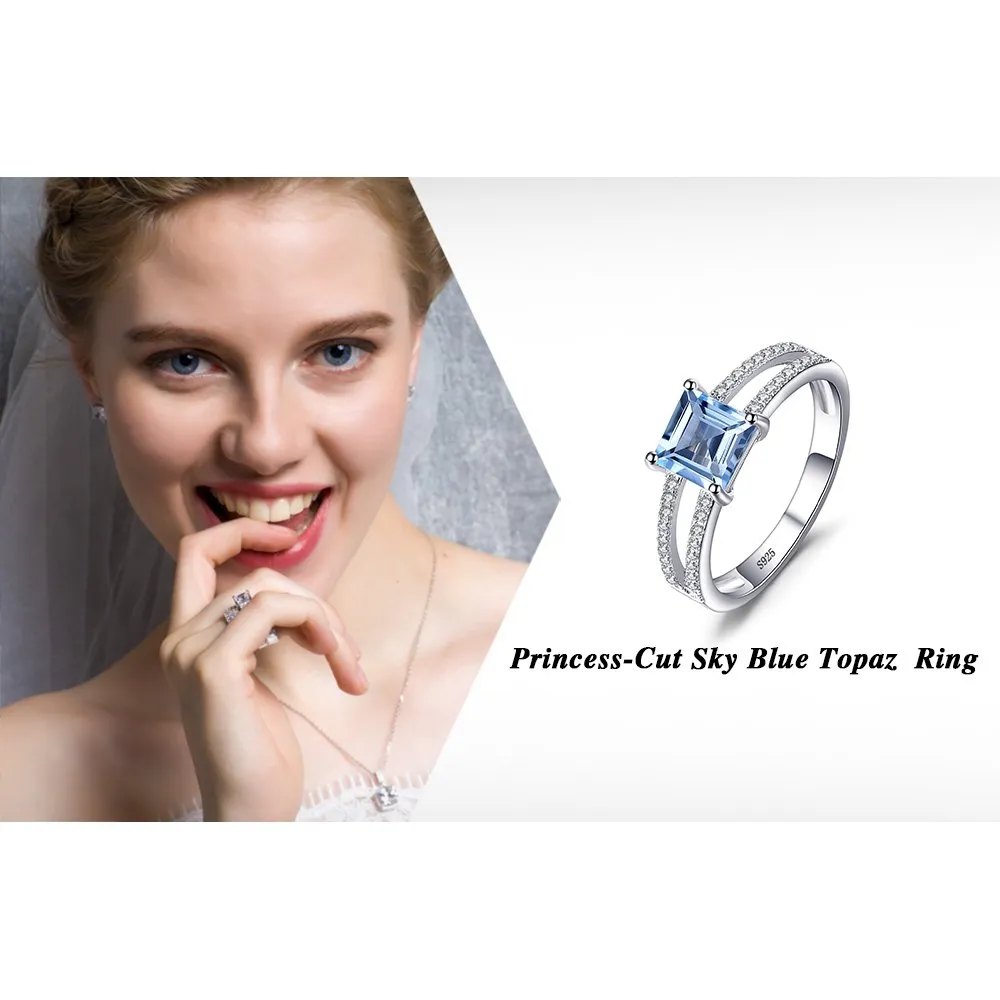 JewelryPalace Solitario anello argento topazio 14.5